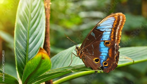 morpho menelaus the menelaus blue morpho is an iridescent tropical butterfly of central and south america photo