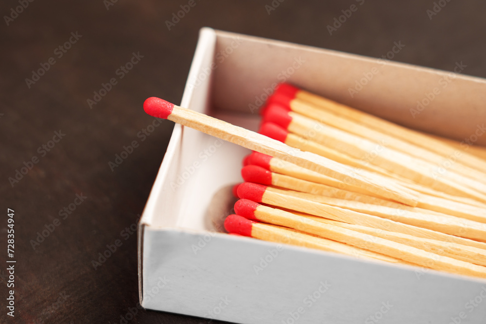 Opened box of matches. Conceptual idea Opened box of matches. Conceptual idea