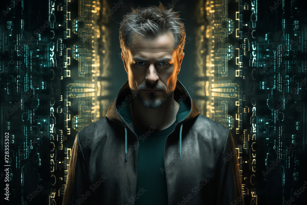 Male Cybersecurity Expert in the Cyber room Male Cybersecurity Expert in the Cyber room