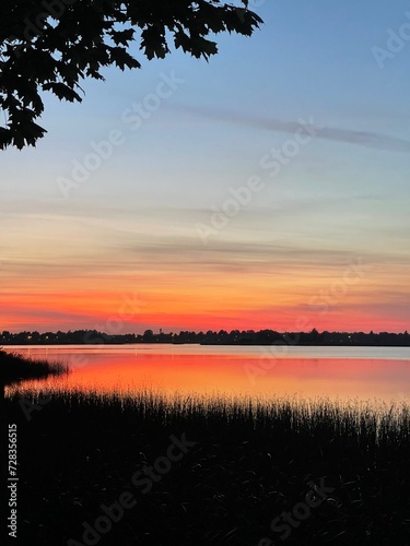 sunset over the lake