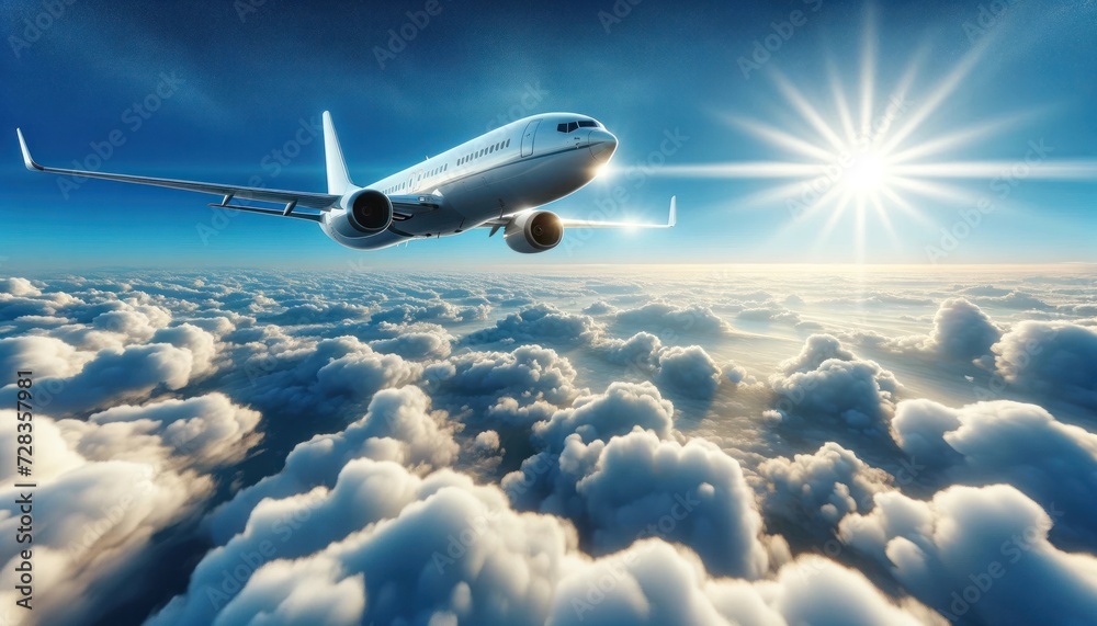 Obraz premium airplane in the clouds