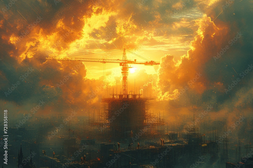 Sunset Over a Construction Site A Glimpse of the Future Generative AI