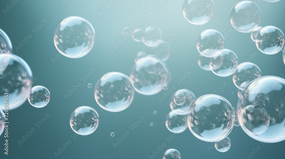 A multitude of soap bubbles floating in mid-air, creating a mesmerizing and dynamic scene.
