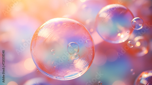 A vibrant collection of bubbles gracefully float through the air, creating a playful and lively scene.