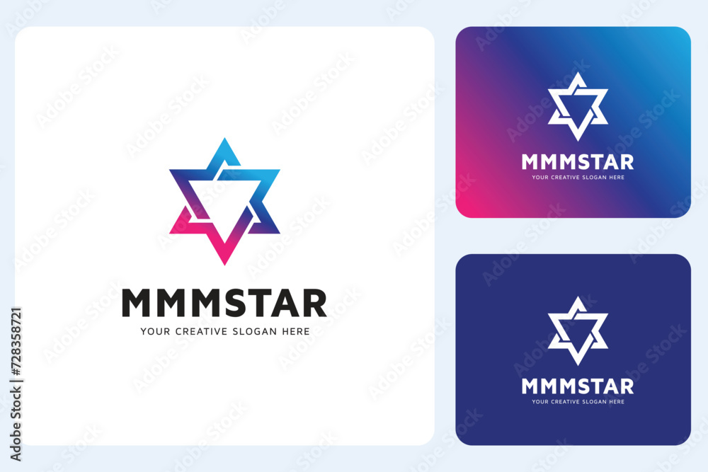 MMM Star Symbol Logo Design Template MMM Star Symbol Logo Design Template
