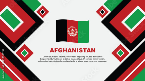 Afghanistan Flag Abstract Background Design Template. Afghanistan Independence Day Banner Wallpaper Vector Illustration. Afghanistan Cartoon