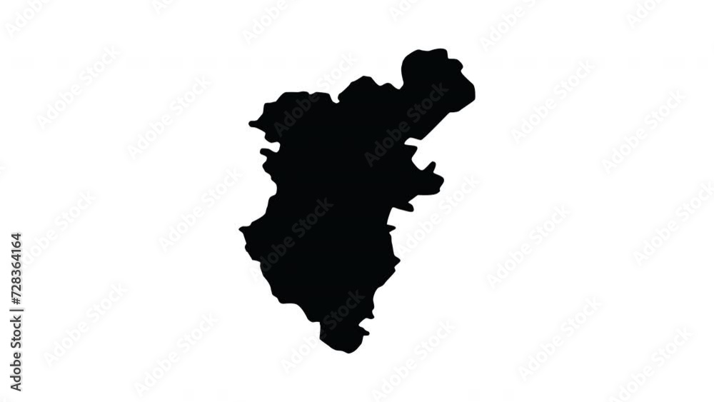 Animation forms a map of Denizli in Turkey Animation forms a map of Denizli in Turkey