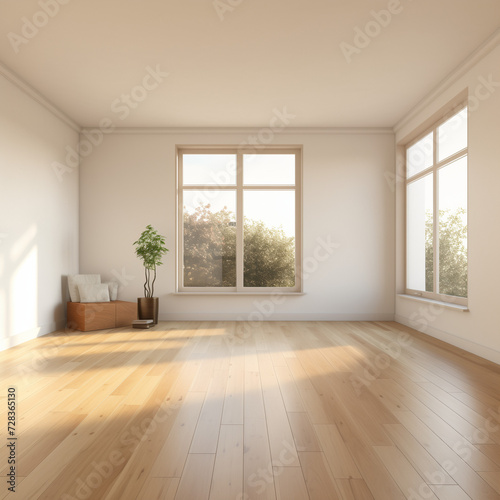 Real estate, empty room with window