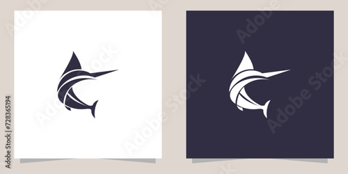 marlin logo design vector