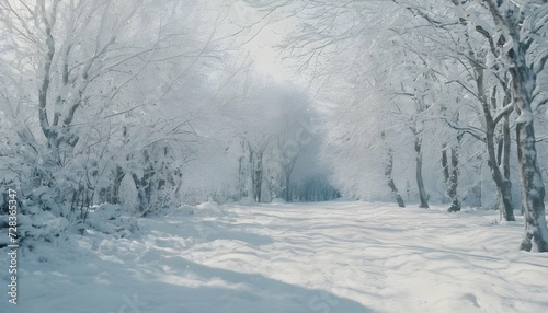 snow covered trees in the forest © David Angkawijaya
