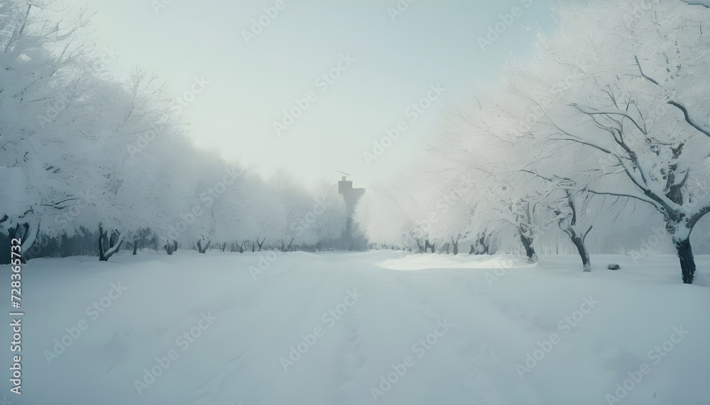 snow covered trees in the forest