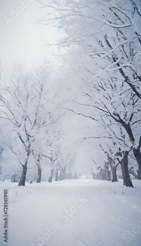 trees in snow © David Angkawijaya