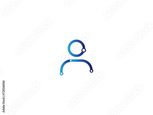 Technology definition man icon and logo . man with technology design 