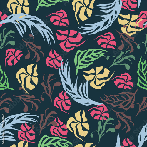 Abstract seamless floral pattern for print design.