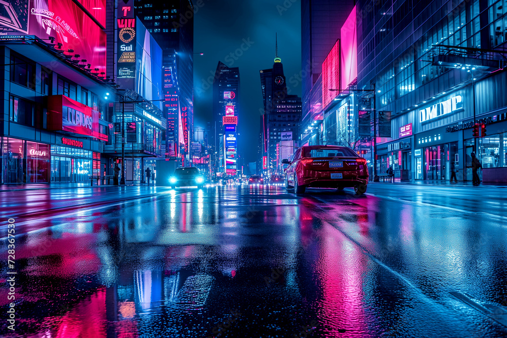 Illustration of a city in cyberpunk style. City of the future. Neon lighting. Dystopia. Digital illustration. Illustration of a city in cyberpunk style. City of the future. Neon lighting. Dystopia. Digital illustration.