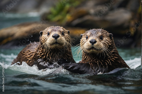 A pair of sea otters © JeraldCris