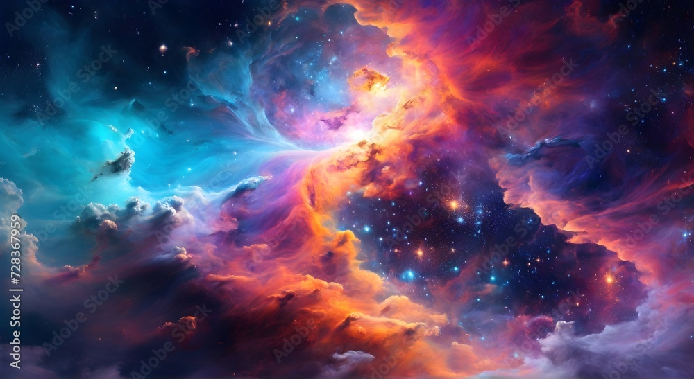 Colorful space galaxy cloud nebula, Fantasy Universe science astronomy, Deep Space background wallpaper