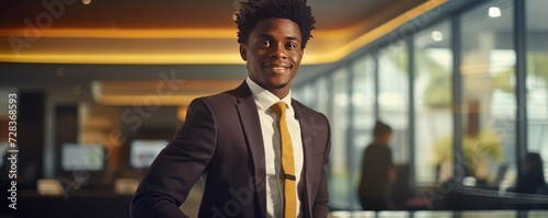Detail on business person in luxury official suit for office meeting, panorama. Generative Ai.