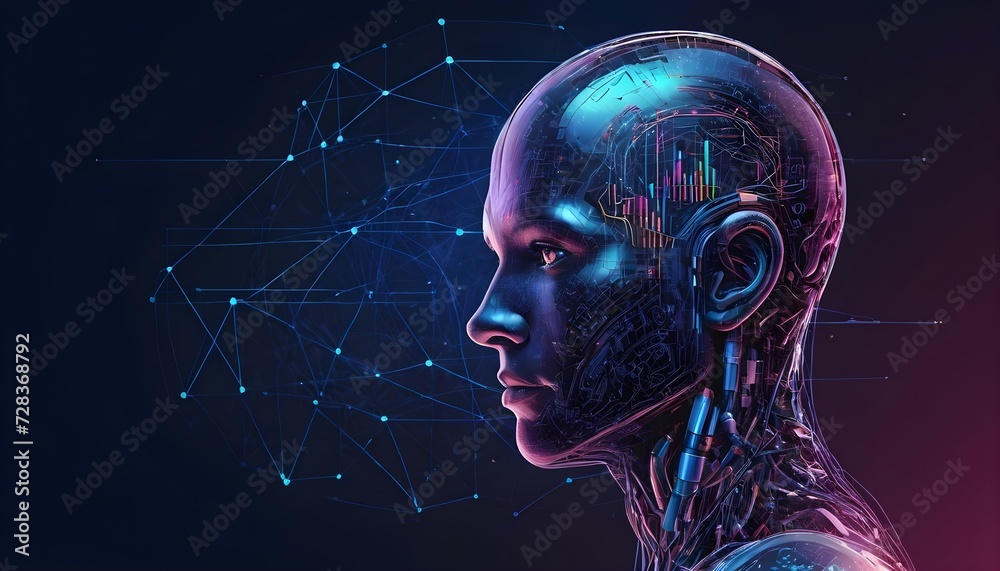 image of professional, Artificial intelligence looking data, data science and graph image of professional, Artificial intelligence looking data, data science and graph