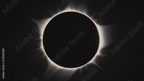 a close up of a eclipse of light in the dark sky photo
