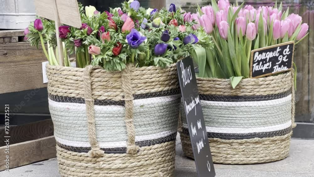 Vente de fleurs au marché
