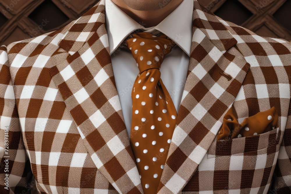 Fototapeta premium Detail on businessman in luxury modern suit for meeting. Generative Ai.