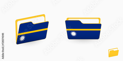Nauru flag on two type of folder icon.