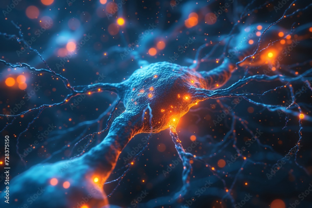 Neural Networks Glow in the Dark A Stunning Visual of the Brain's Neurons Generative AI