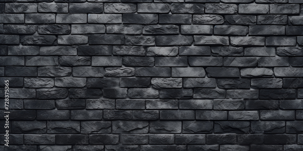Beautiful made old Black brick wall texture background.