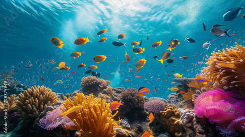 Colorful coral reef bustling with diverse fish © Svetlana