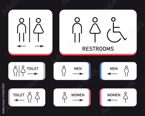 bathroom, black, body, boy, direction, disabled, door, female, gender, gentleman, girl, hygiene, icon, illustration, information, isolated, label, lady, lavatory, line, male, man, men, people, pictogr