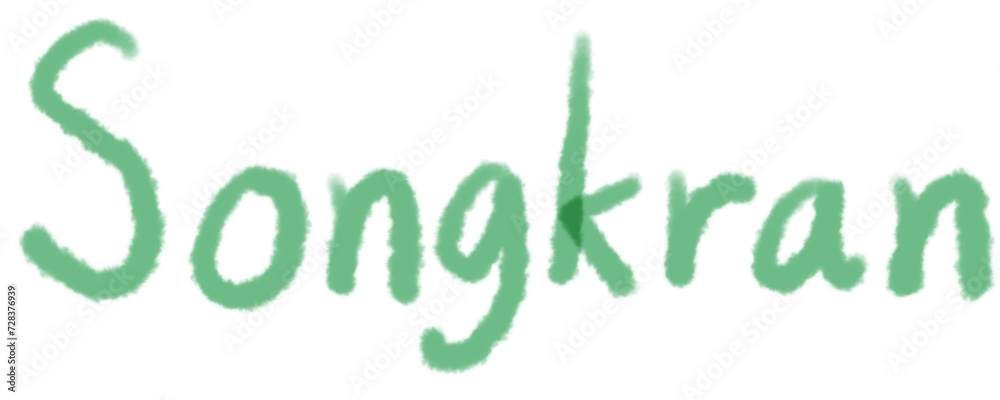 Obraz premium Songkran festival English text handwriting freehand