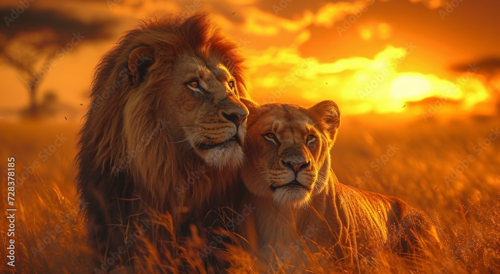Golden Lion and Pride Month Lioness A Celebration of LGBTQ+ Pride and Lion Love Generative AI