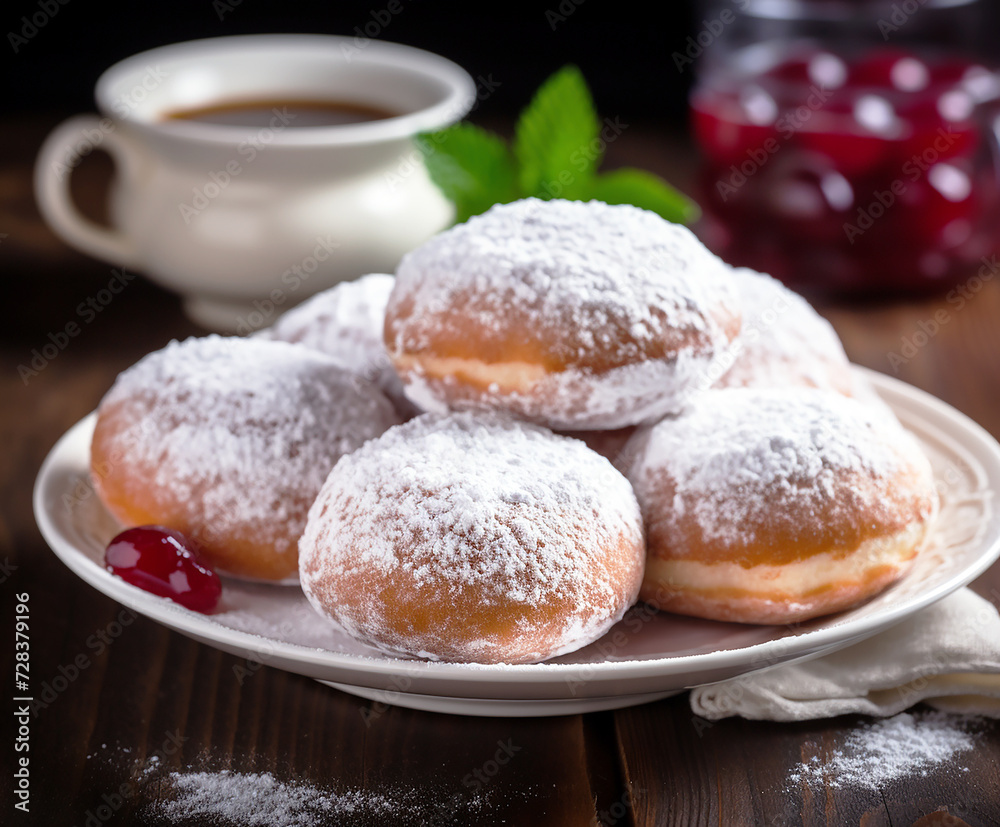 Polish fresh doughnuts. AI generative. Polish fresh doughnuts. AI generative.