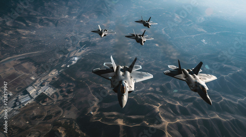 Fighter jet fighters flying in the sky
