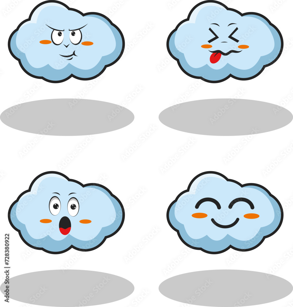 Fototapeta premium characters and elements for poster of sticker design