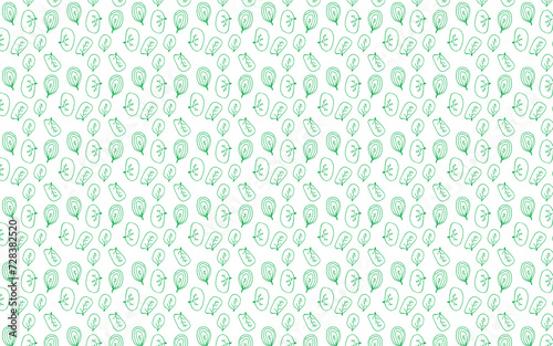Ready to use floral nature pattern background or texture. Contains bright green color floral leaves. Suitable for textile or fabric manufacturing. Outlined style.