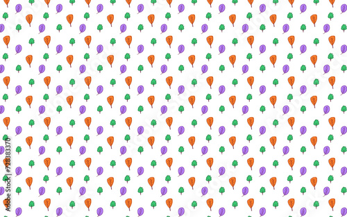 Ready to use floral nature pattern background or texture. Contains colorful floral leaves. Suitable for textile or fabric manufacturing. Polkadot style.