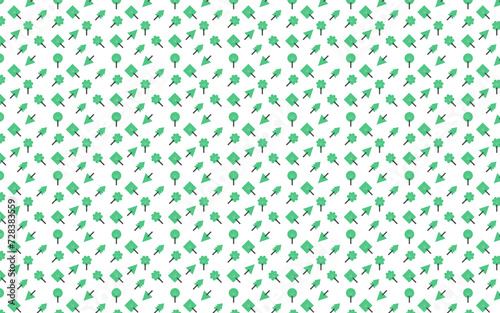 Ready to use geometric floral nature pattern background or texture. Contains green color trees. Suitable for textile or fabric manufacturing.