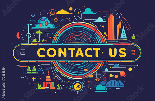 Logo for a Contact us section, incorporating elements of connectivity such as network lines or interlocking circles to convey seamless communication