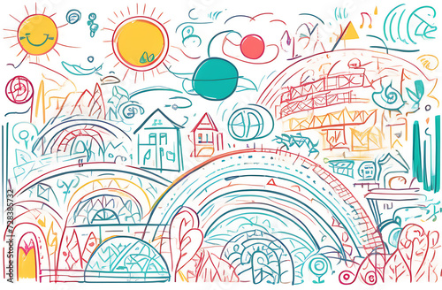 Image for a Contact us page, using vibrant colors and dynamic lines to represent the dynamic and accessible nature of communication