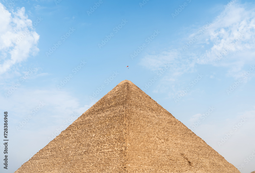 Flying over the Egyptian Pyramid of Cheops on a glider Flying over the Egyptian Pyramid of Cheops on a glider