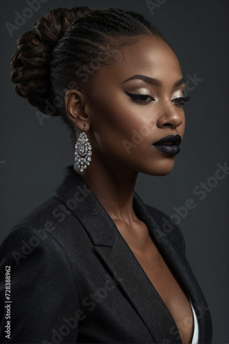 stylish portrait of a beautiful african american