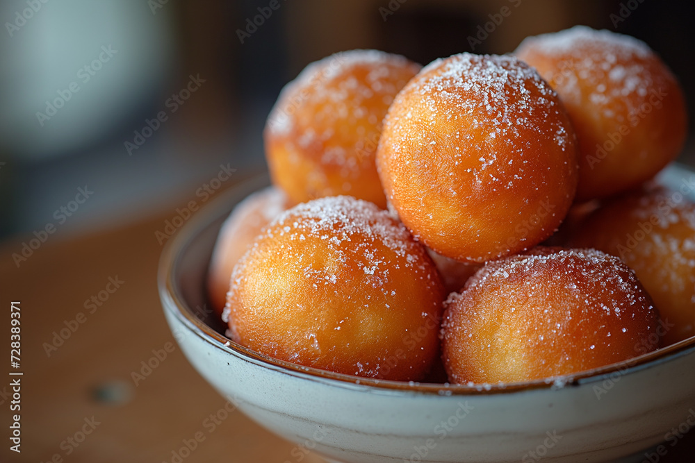 Donut holes covered in vanilla sugar. Donut holes covered in vanilla sugar.
