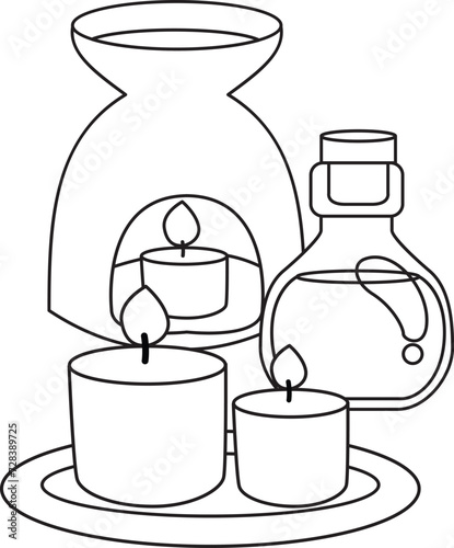 Aromatheraphy Candle for Treatment Spa Relaxing Cartoon Coloring Activity or Kids and Adult