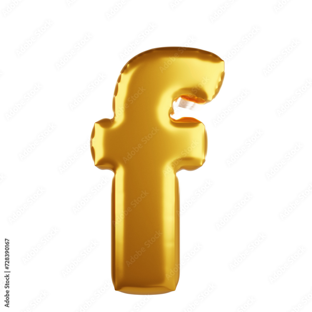 3d Balloon letter F lower case