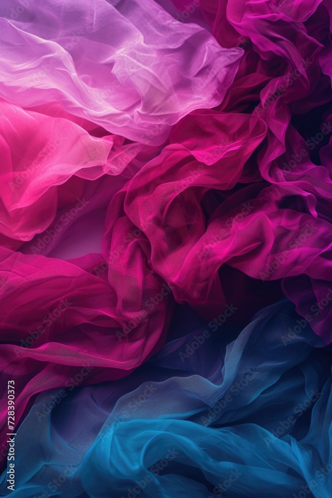 A close-up view of a pink and blue fabric. This versatile image can be used for various design projects A close-up view of a pink and blue fabric. This versatile image can be used for various design projects