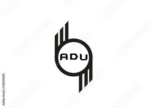 ADU letter logo vector design white color background . ADU letter logo and icon design  photo