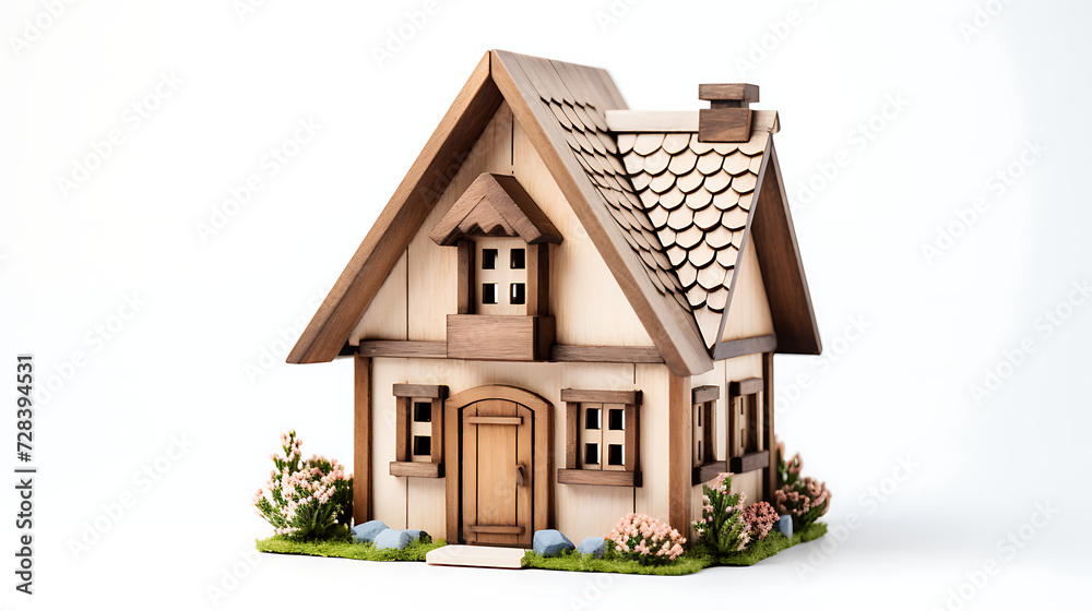 miniature house made from wood