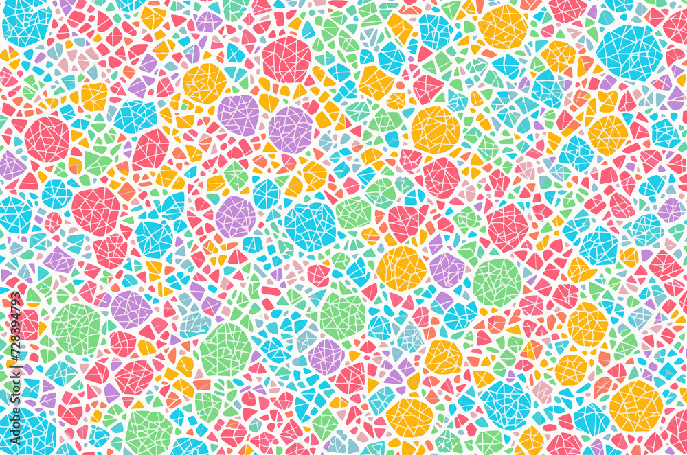 Seamless pattern of colorful diamonds on a white background